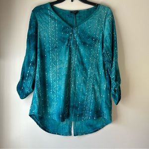 Sami & Jo Petite Blouse - Teal - Petite Large